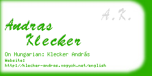 andras klecker business card